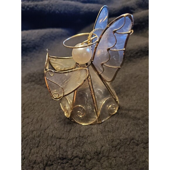 Vintage Capiz Shell Musician Angels Christmas Ornaments 3pc Set - RH#43 - Picture 6 of 16